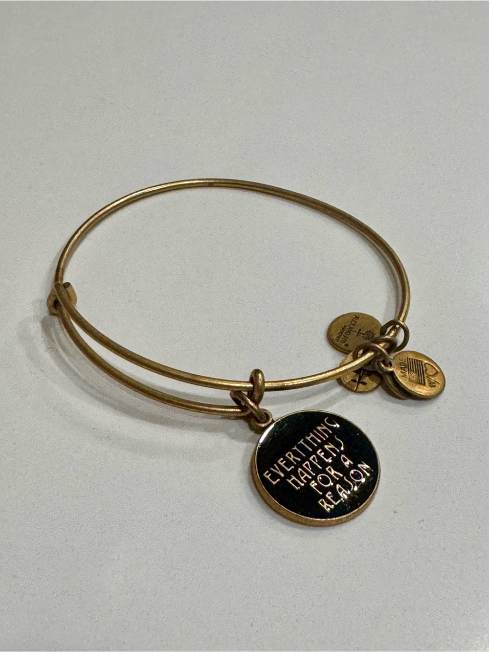 Alex and Ani Everything Happens for a Reason Gold Charm Bangle
